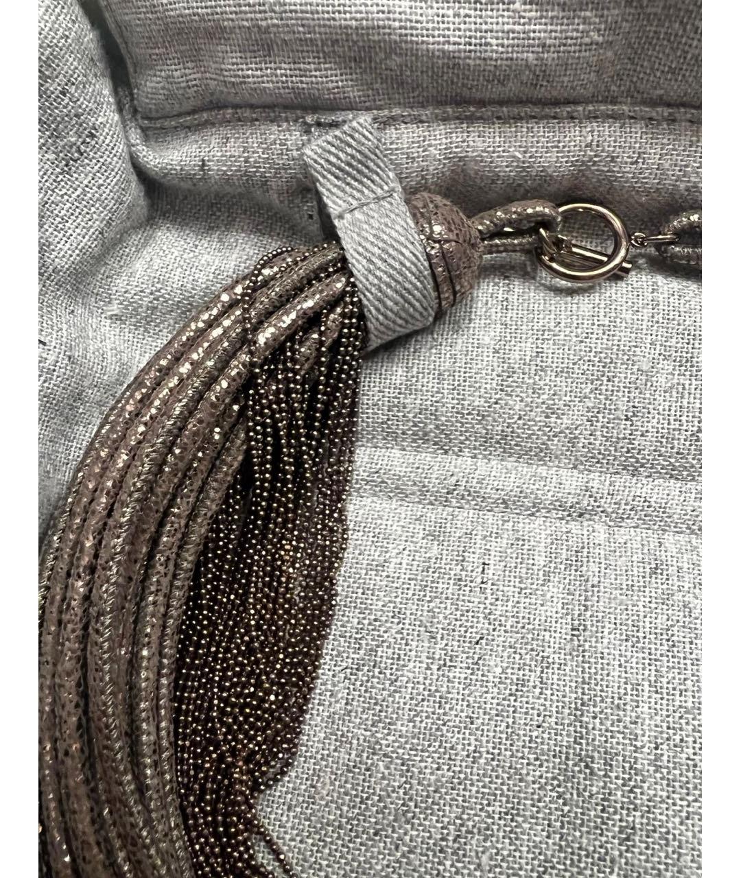 BRUNELLO CUCINELLI Коричневое колье из бисера, фото 7