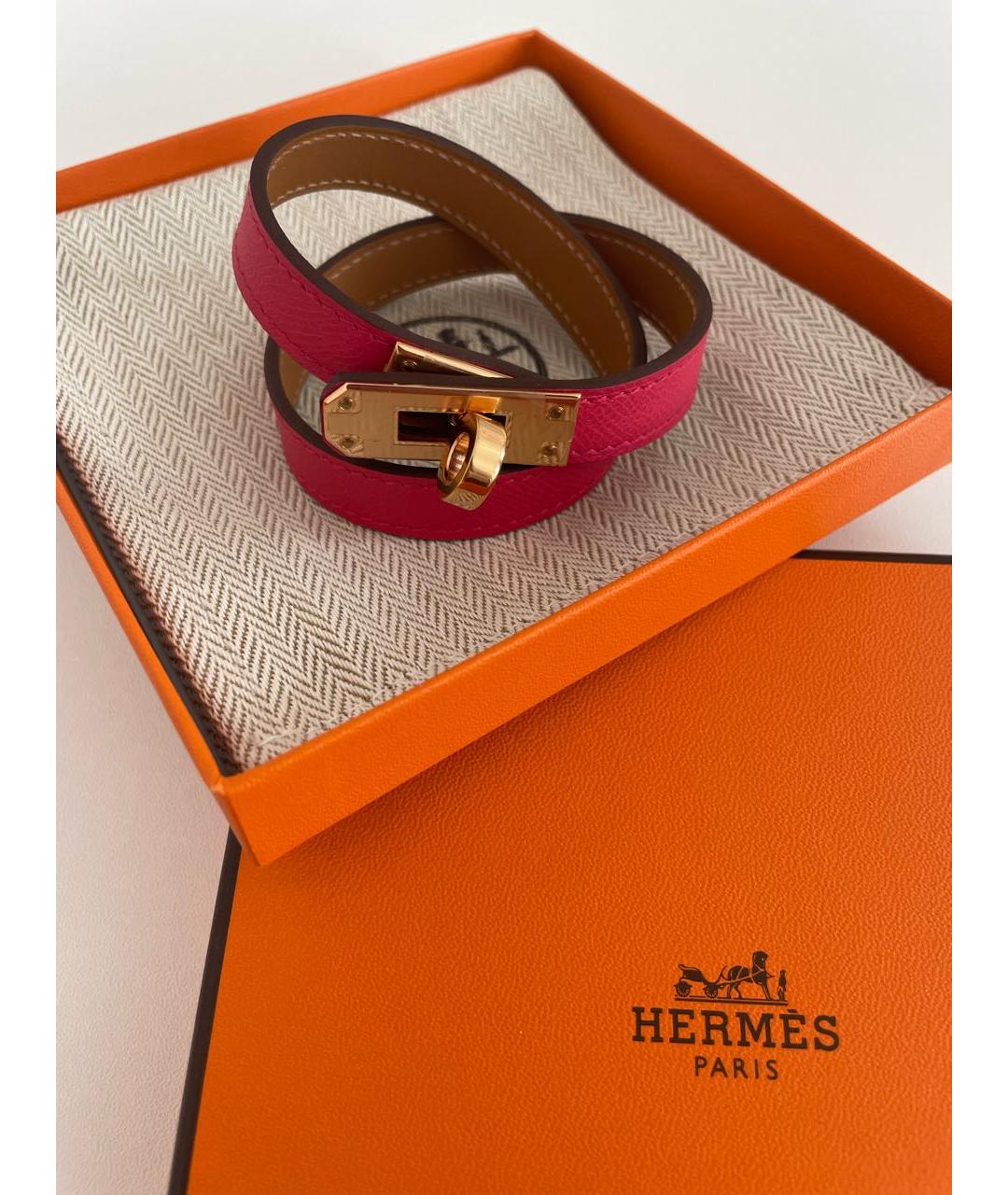 HERMES PRE-OWNED Розовый кожаный браслет, фото 4