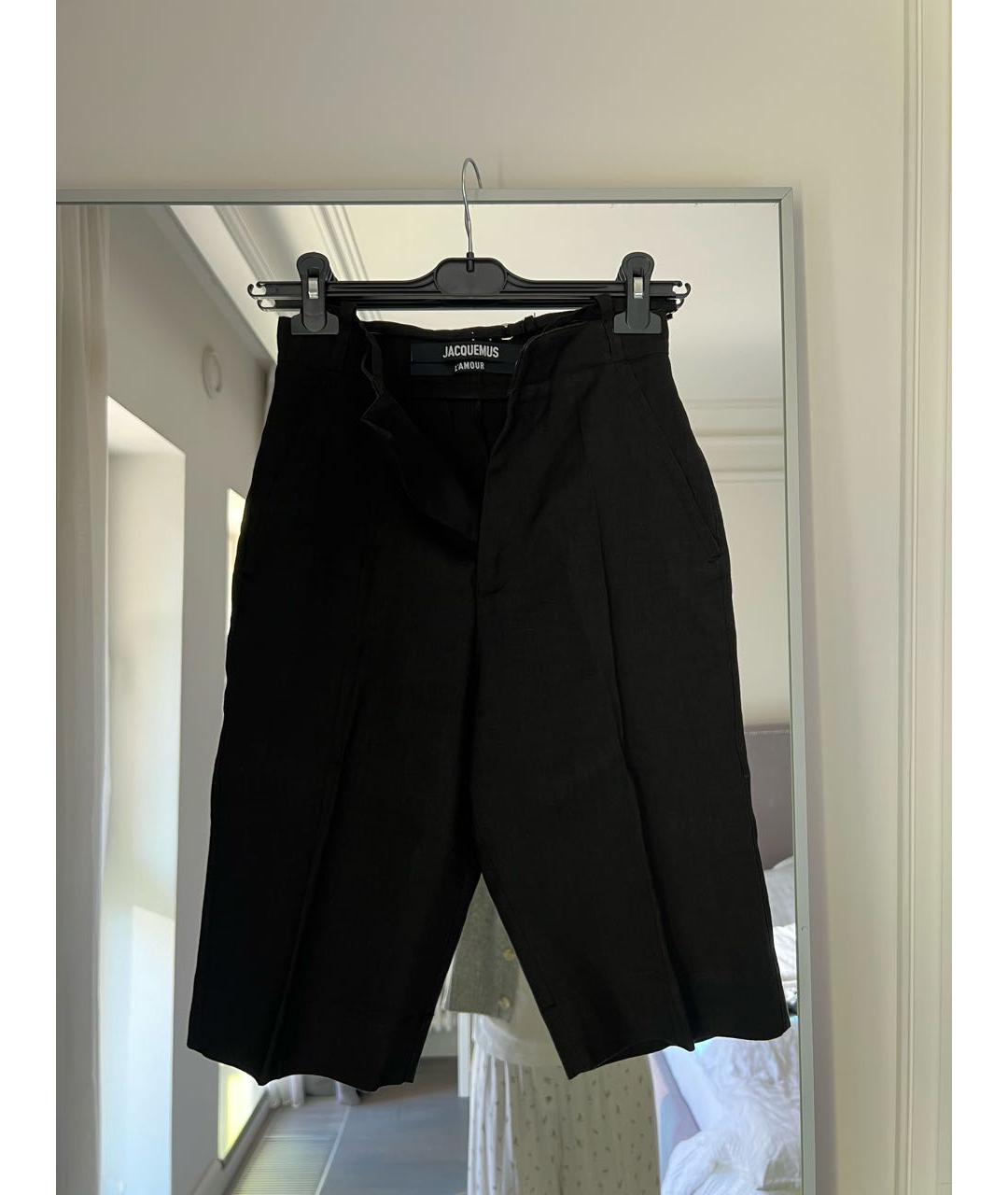 JACQUEMUS Черные льняные шорты, фото 7