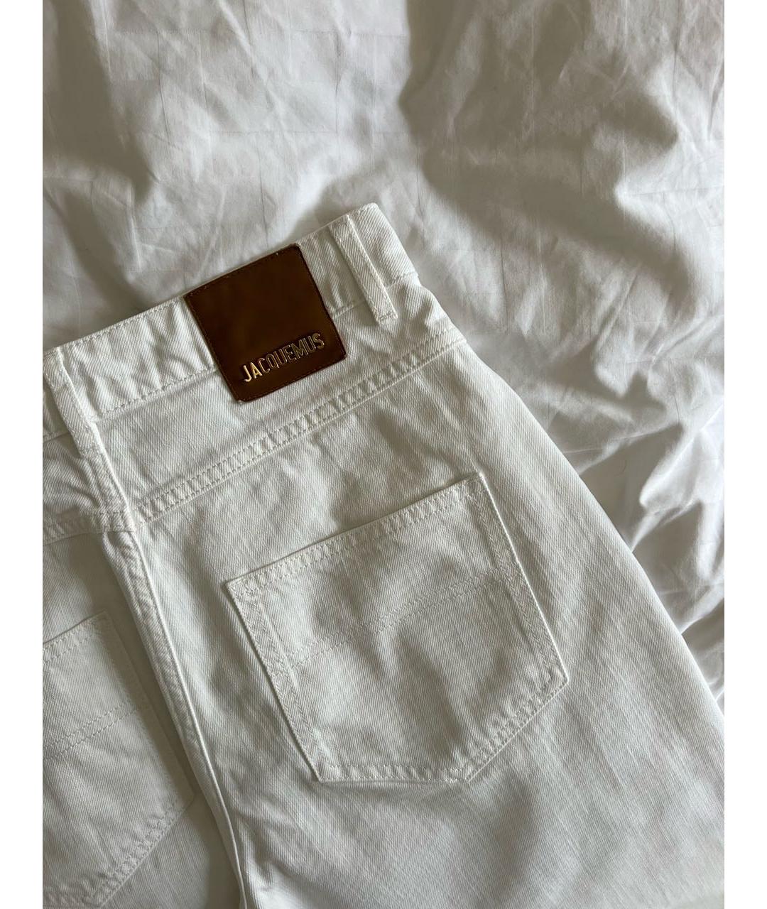 JACQUEMUS Белые хлопковые прямые джинсы, фото 6