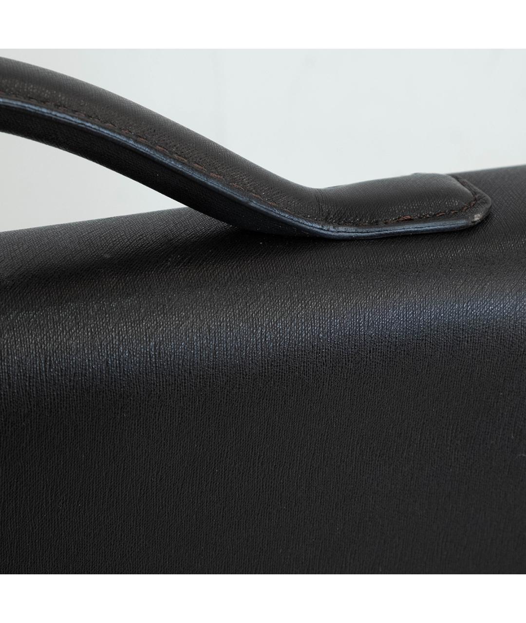 DUNHILL Черный кожаный портфель, фото 6