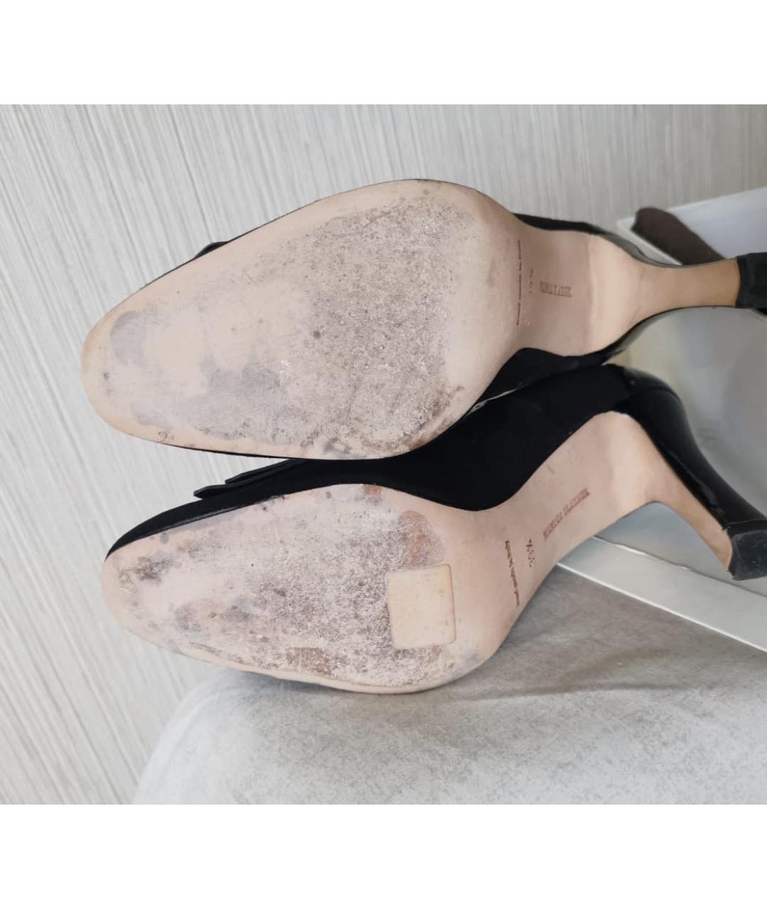 MANOLO BLAHNIK Черные туфли из лакированной кожи, фото 5