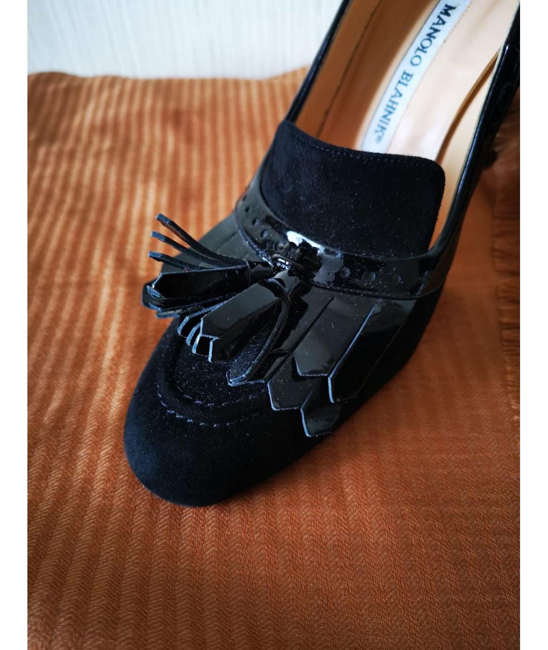 MANOLO BLAHNIK Черные туфли из лакированной кожи, фото 3