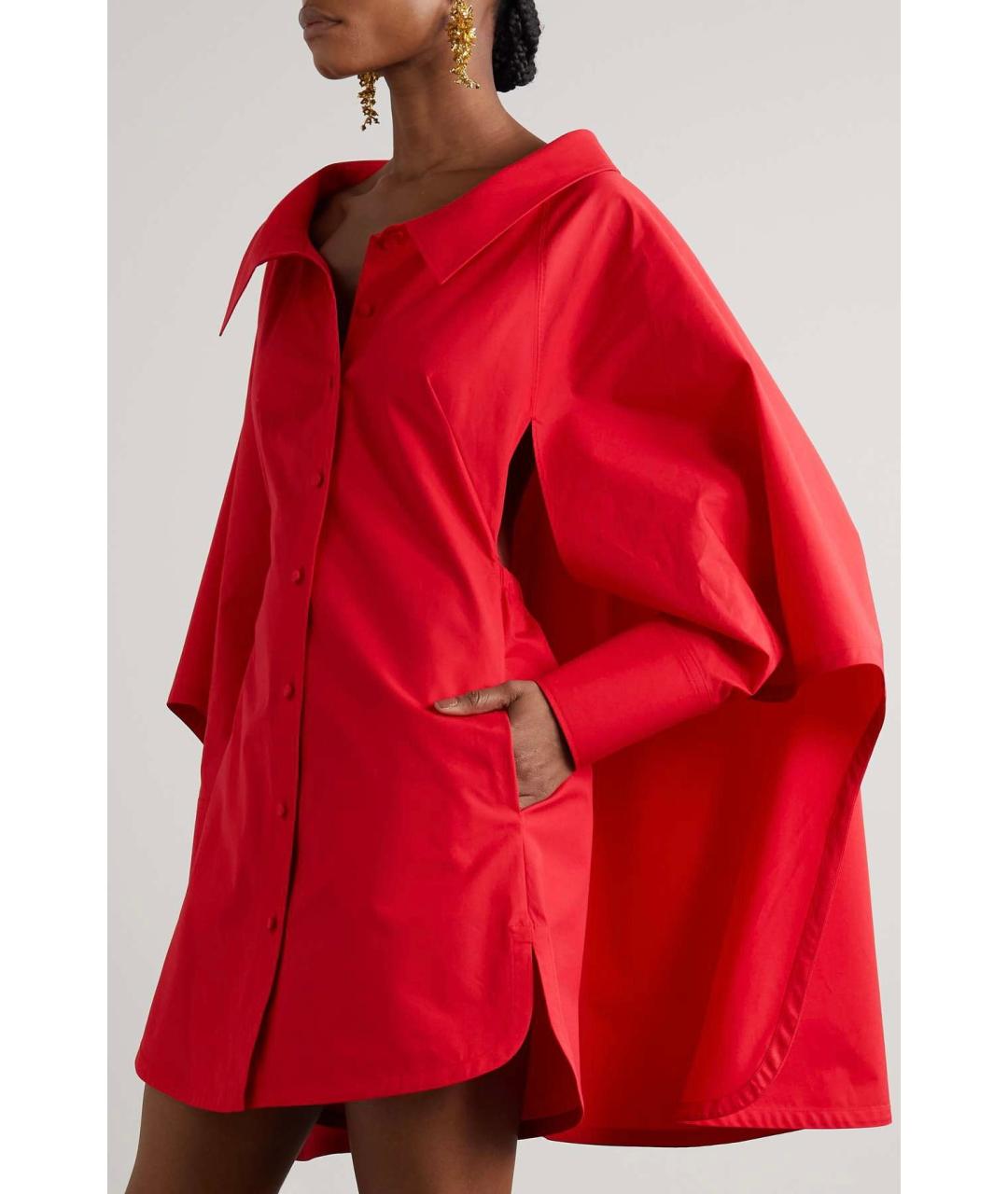 VALENTINO Красное хлопковое повседневное платье, фото 8