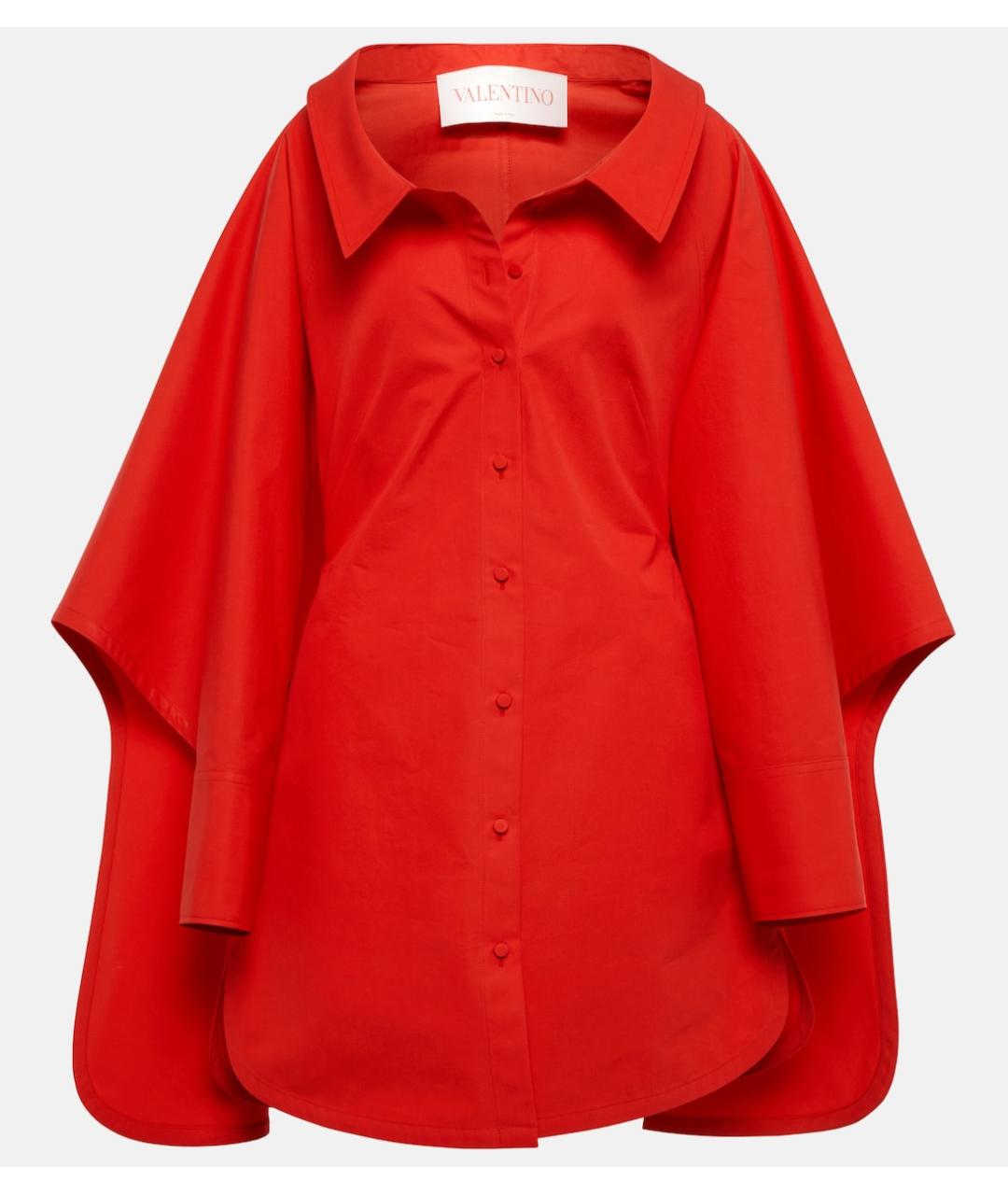 VALENTINO Красное хлопковое повседневное платье, фото 10