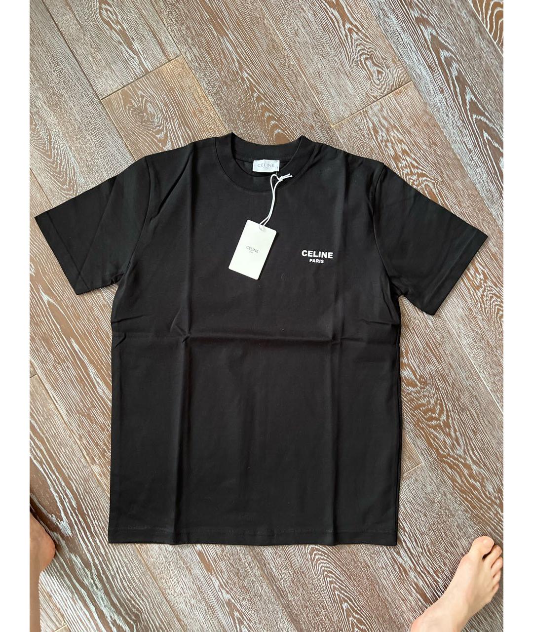 CELINE PRE-OWNED Черная хлопковая футболка, фото 6
