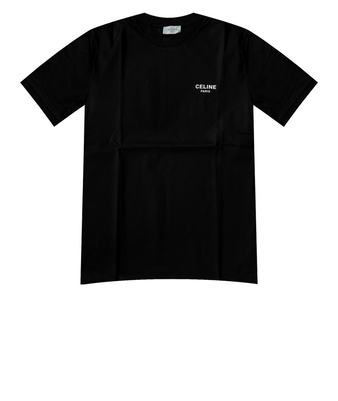 CELINE Черная хлопковая футболка, фото 1