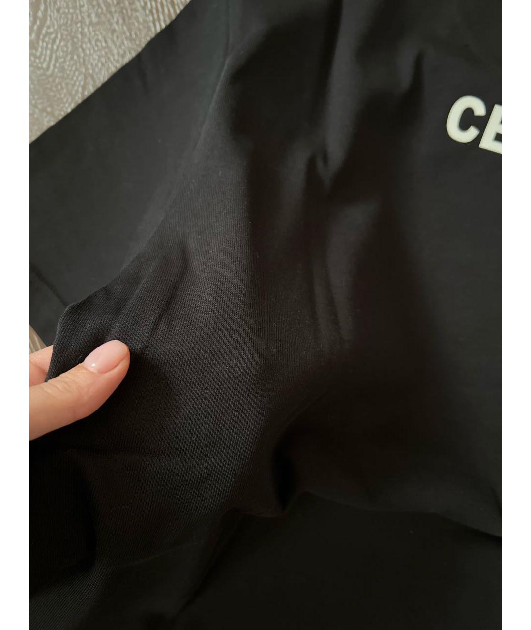 CELINE PRE-OWNED Черная хлопковая футболка, фото 4