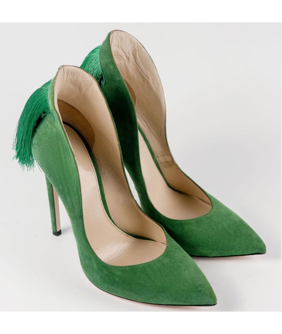 ALEKSANDER SIRADEKIAN Зеленые замшевые туфли, фото 2