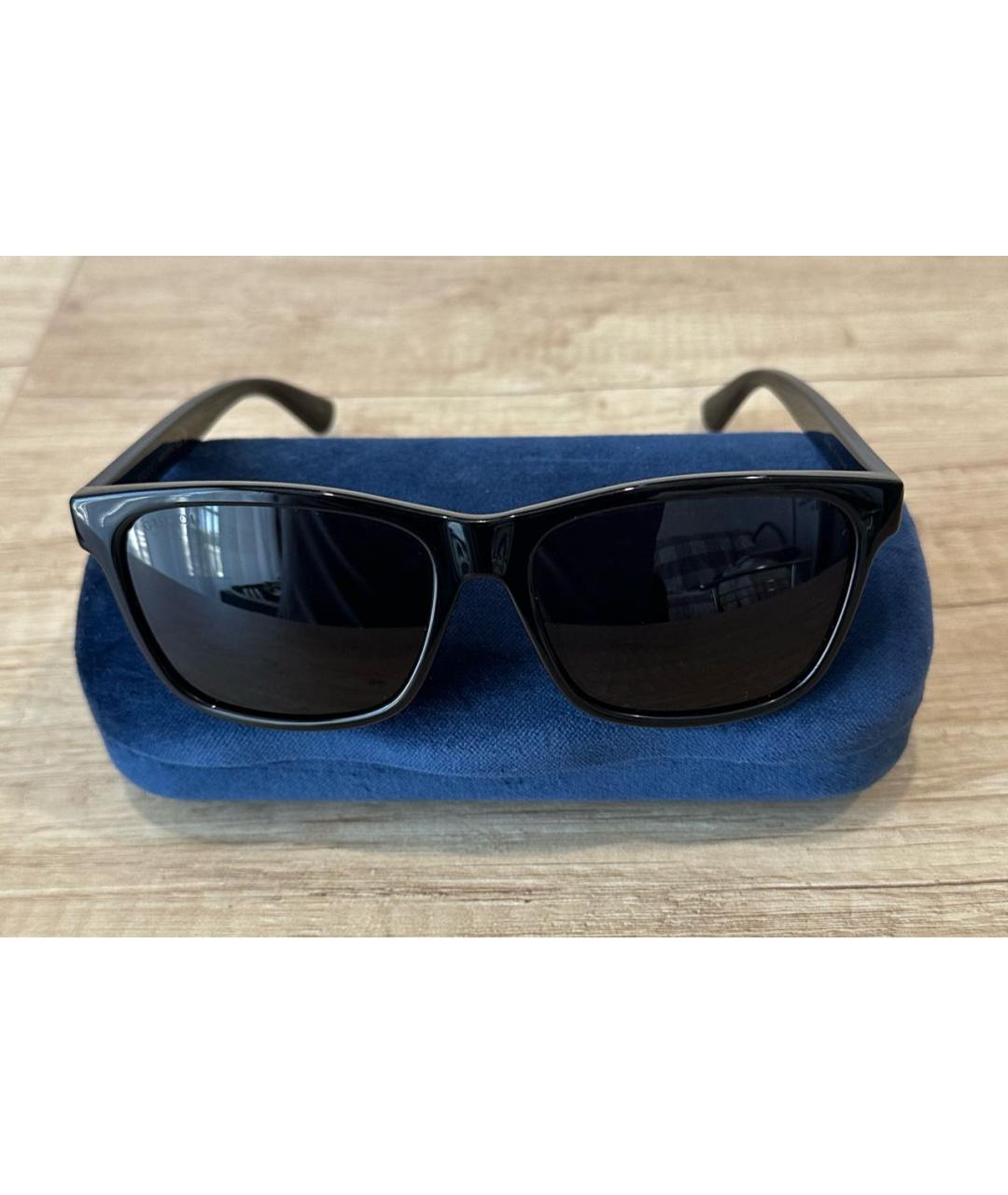 GUCCI Черные металлические солнцезащитные очки, фото 9