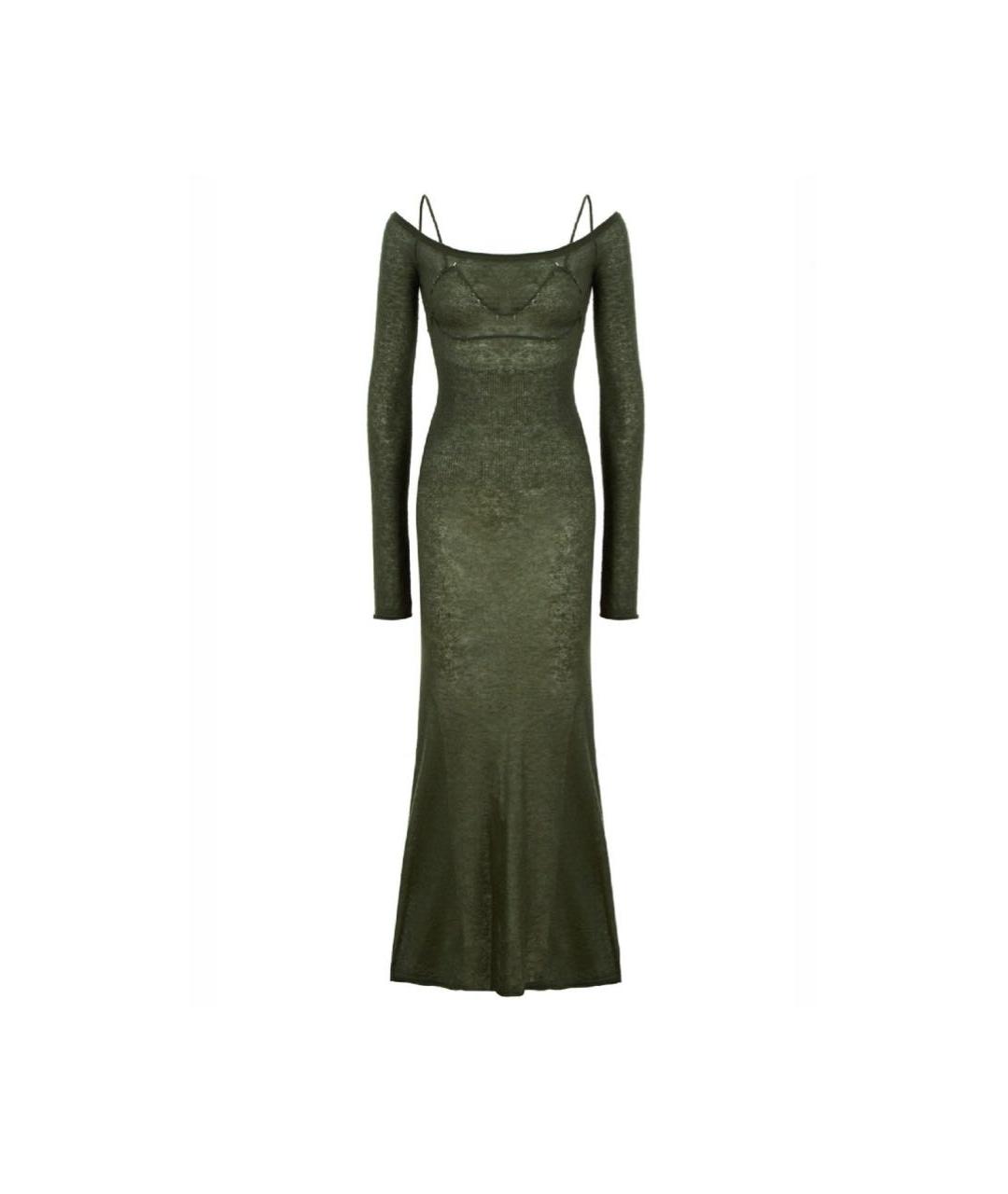 JACQUEMUS Зеленые кашемировое платье, фото 1