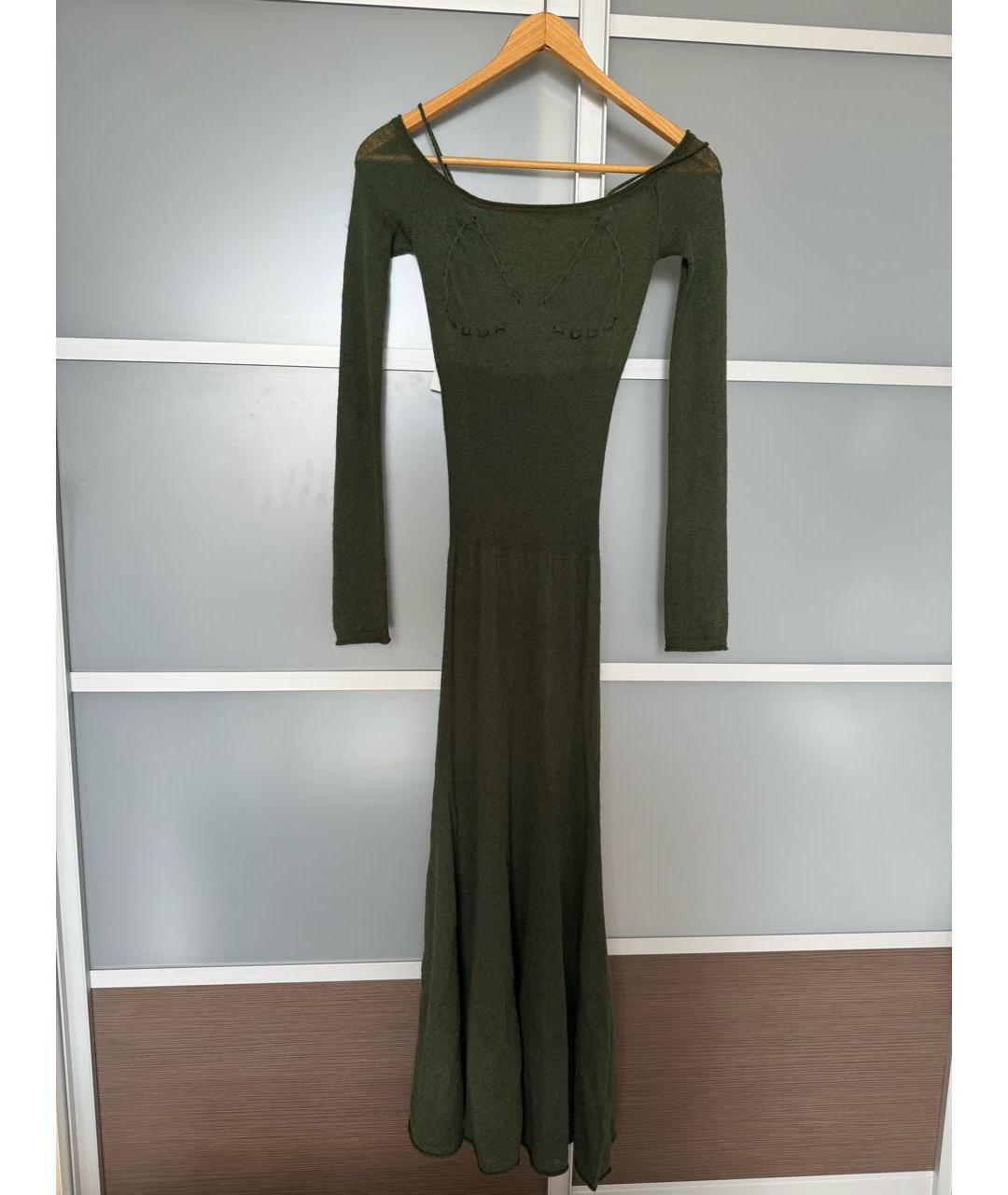 JACQUEMUS Зеленые кашемировое платье, фото 3