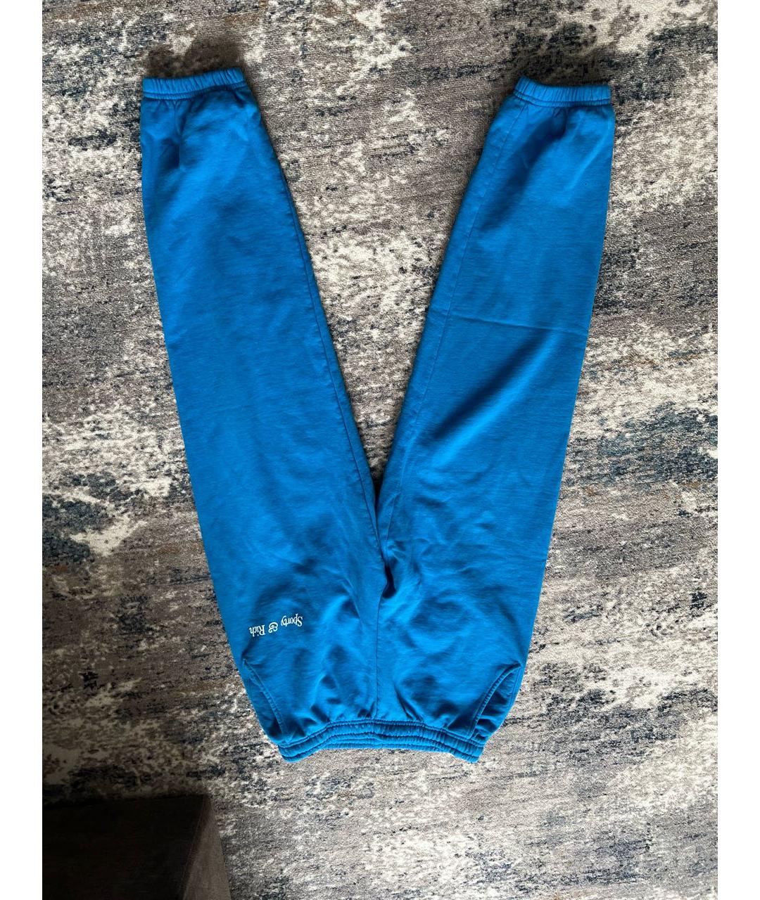 SPORTY AND RICH Синие хлопковые спортивные брюки и шорты, фото 7