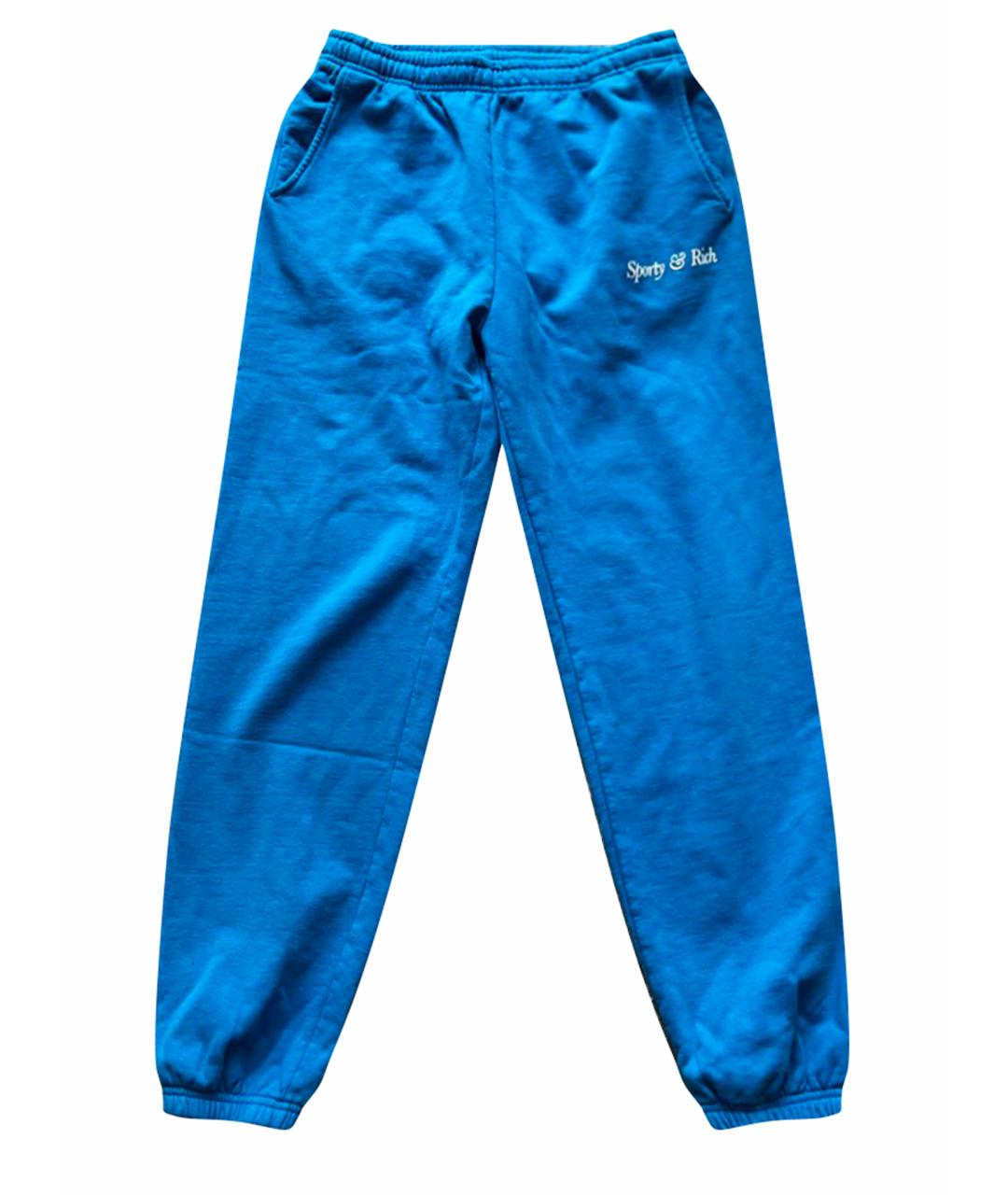 SPORTY AND RICH Синие хлопковые спортивные брюки и шорты, фото 1