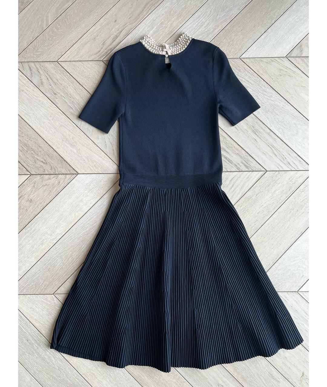 SANDRO Темно-синее вискозное повседневное платье, фото 2