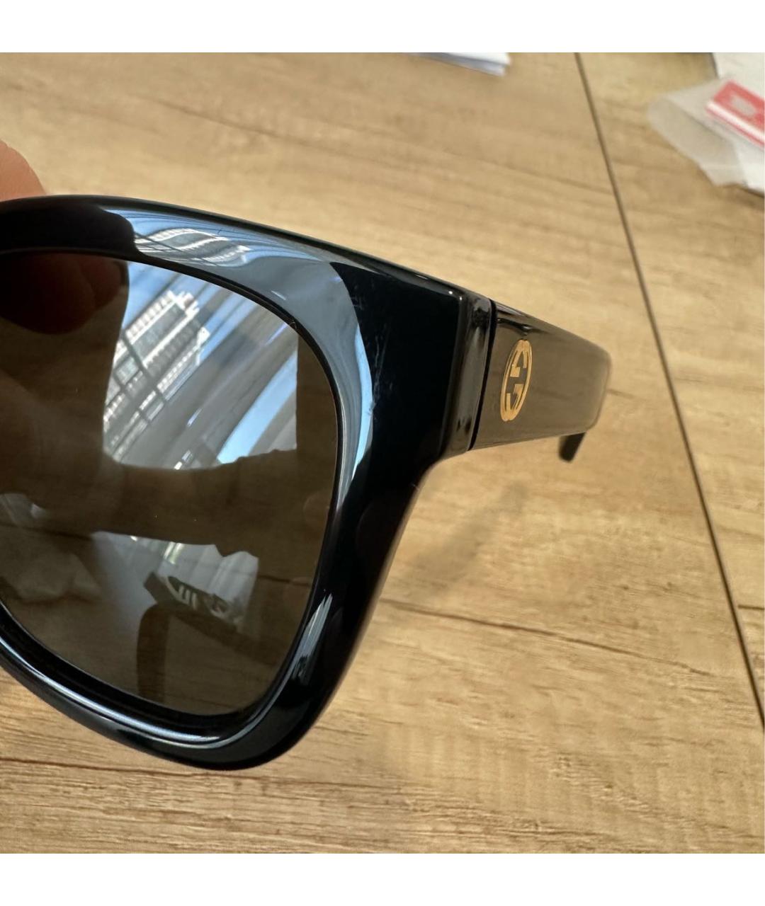 GUCCI Черные пластиковые солнцезащитные очки, фото 7