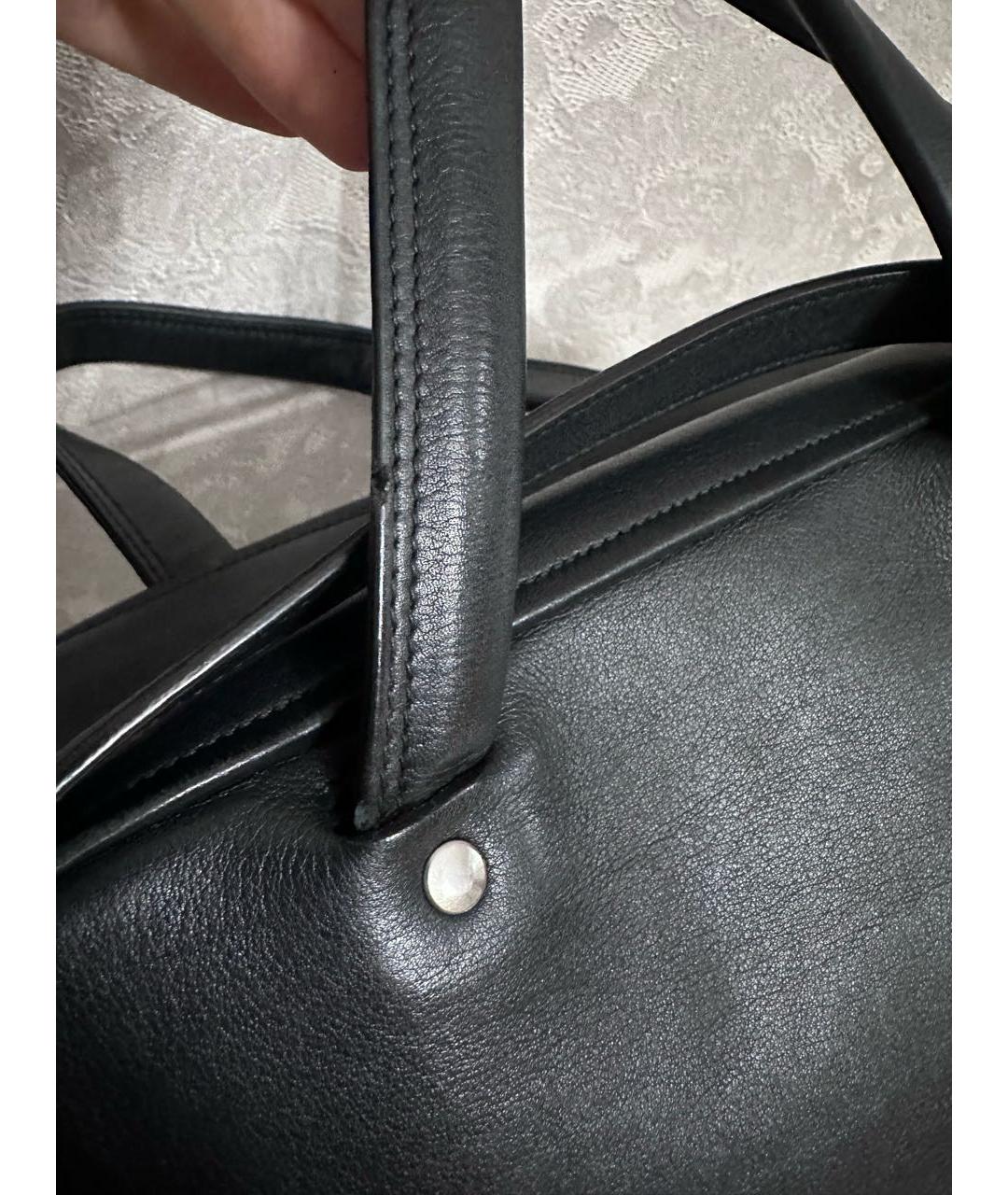 BALENCIAGA Черная кожаная сумка с короткими ручками, фото 7
