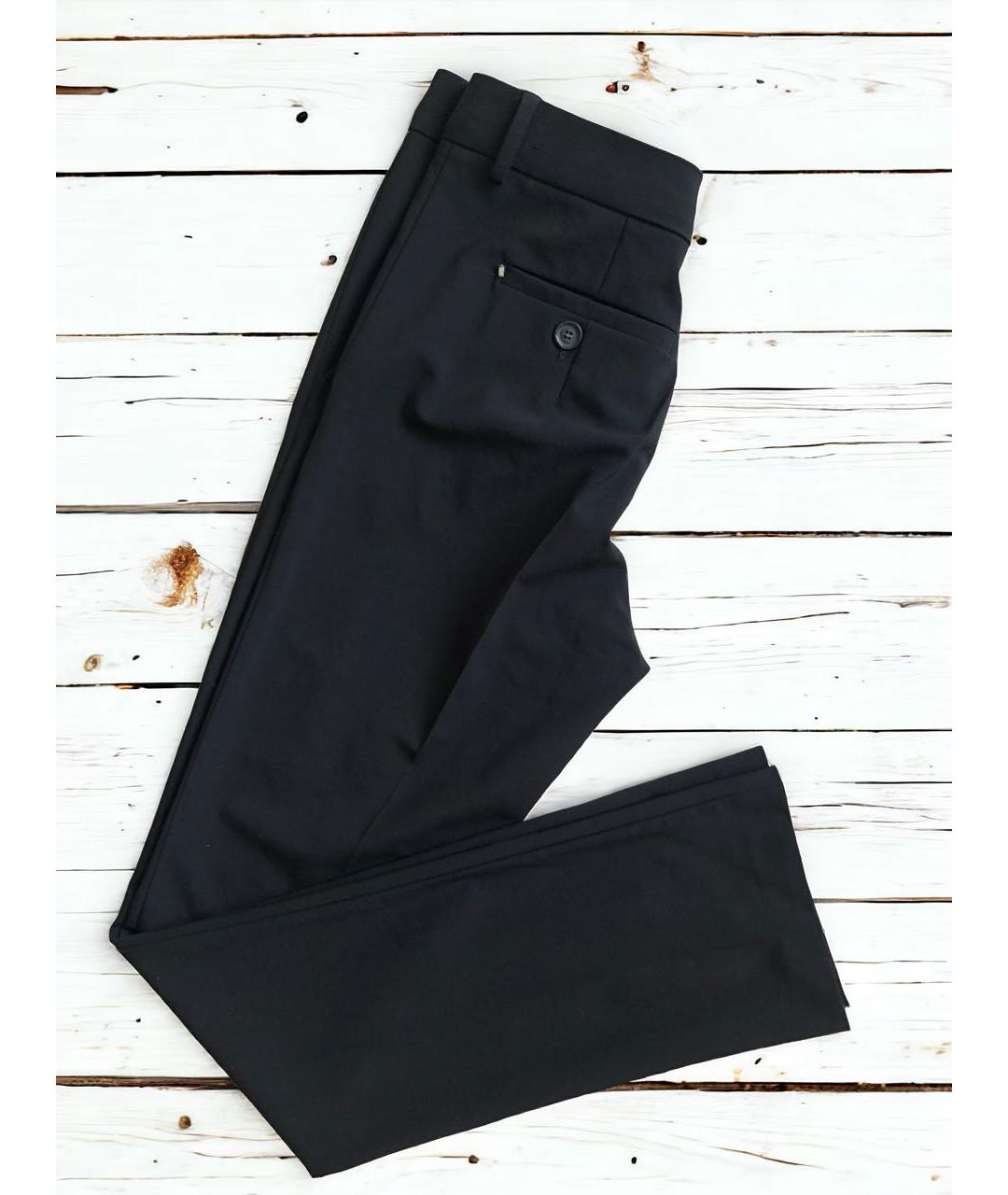 SPORTMAX Черные шерстяные прямые брюки, фото 8
