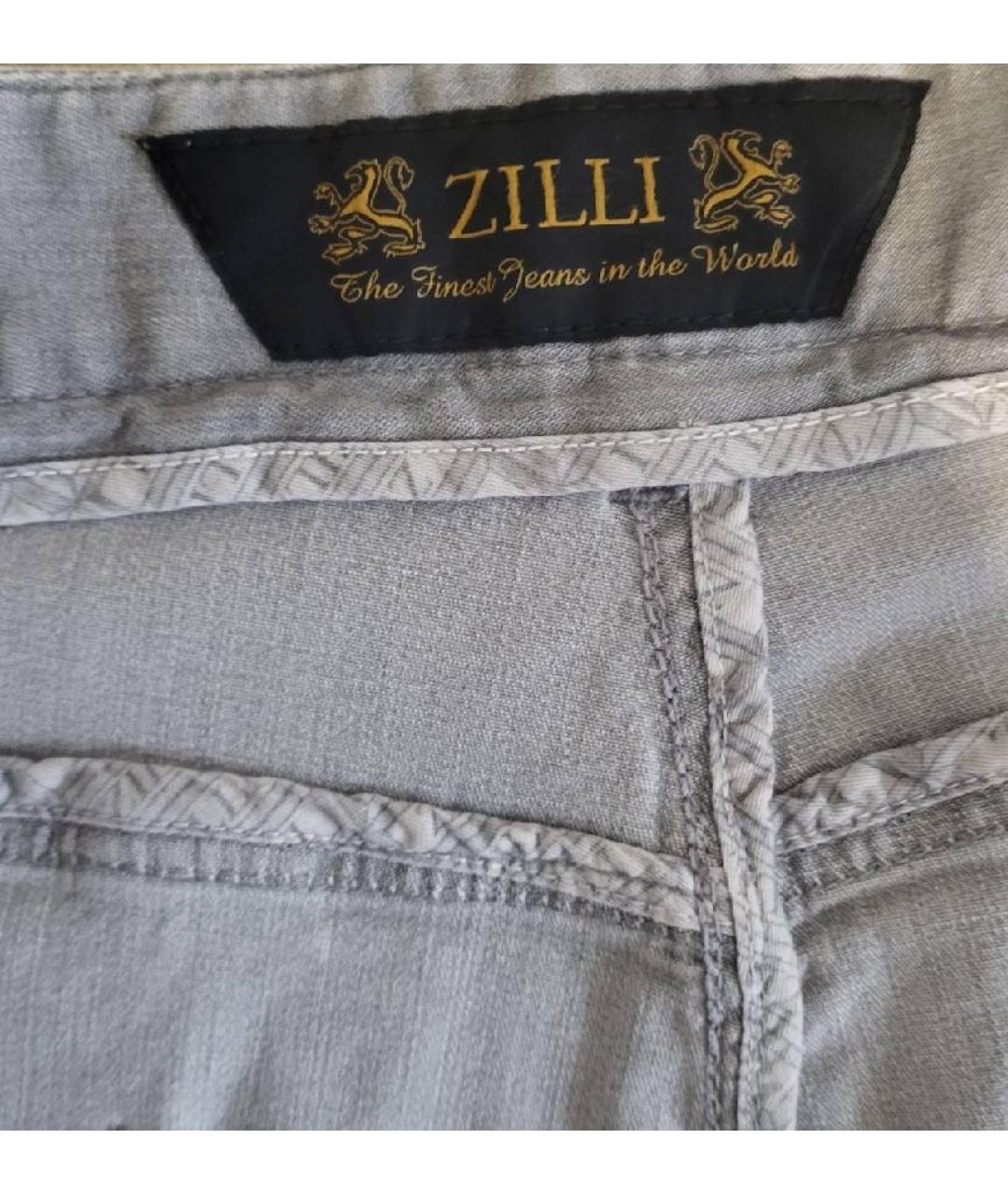 ZILLI Бежевые хлопковые прямые джинсы, фото 4