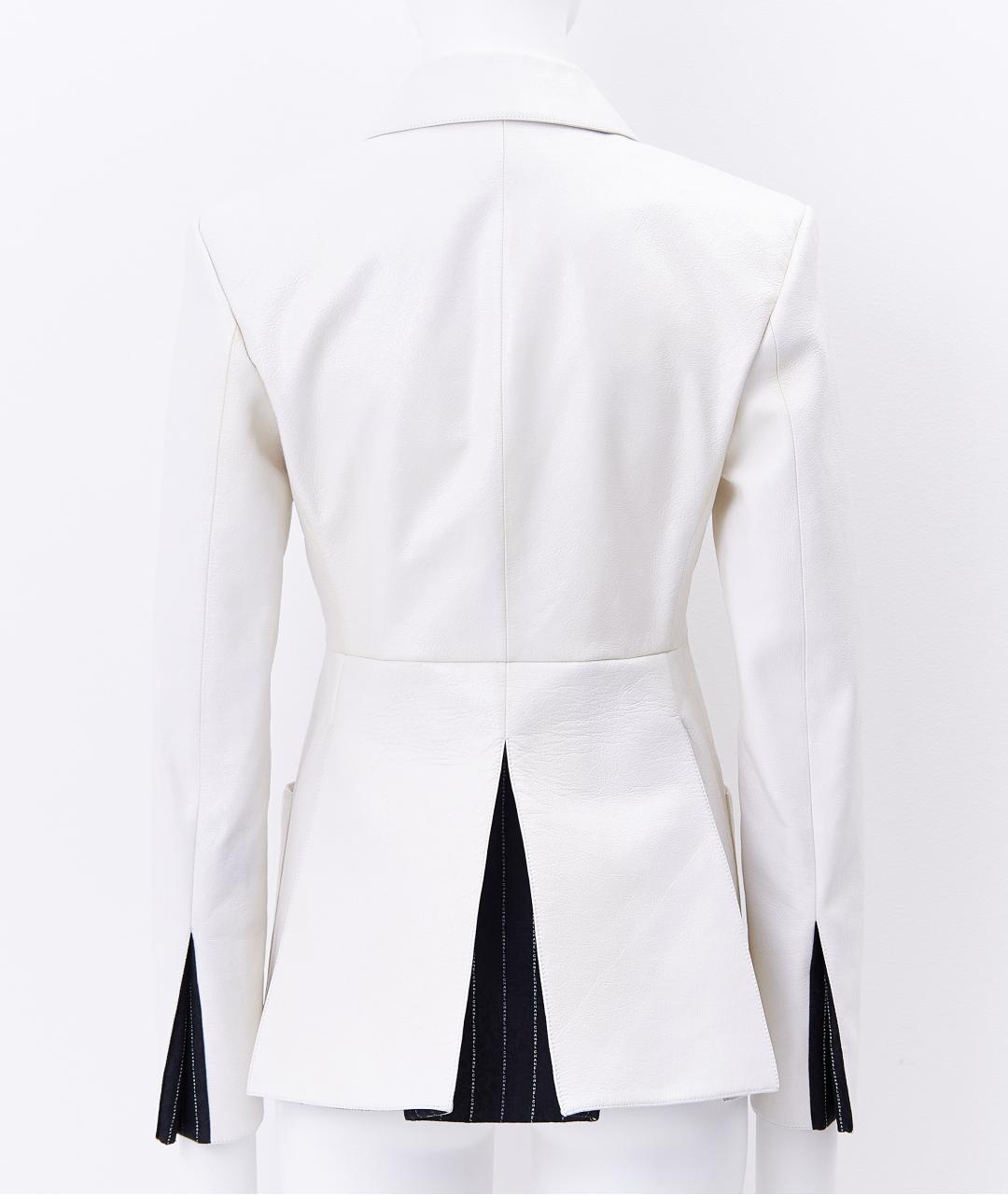 CHANEL PRE-OWNED Белый кожаный жакет/пиджак, фото 2