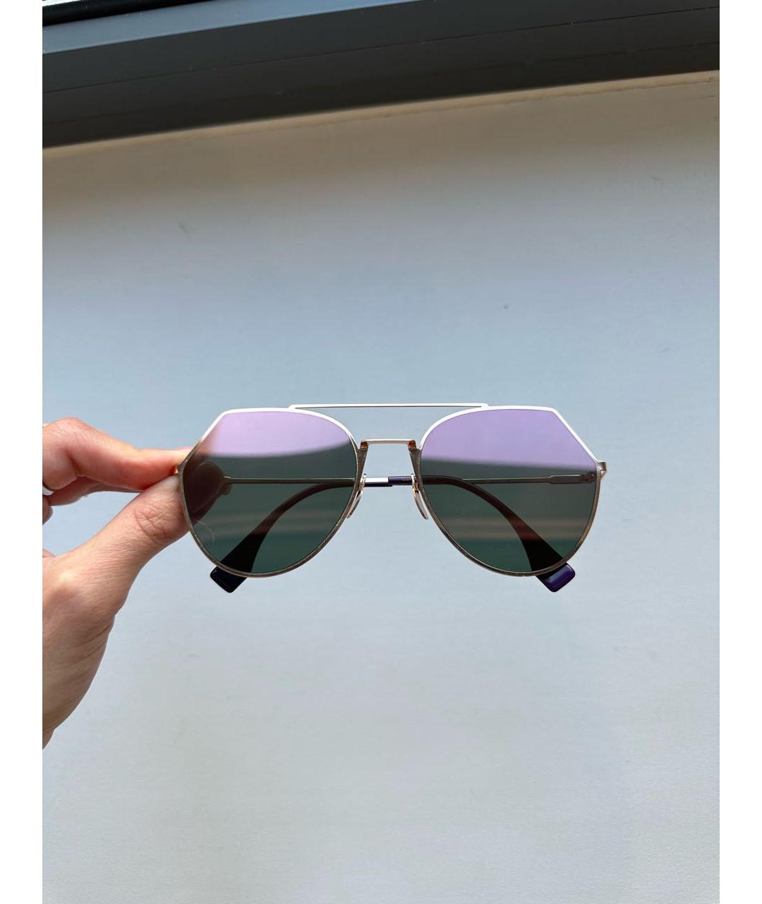 FENDI Мульти металлические солнцезащитные очки, фото 8