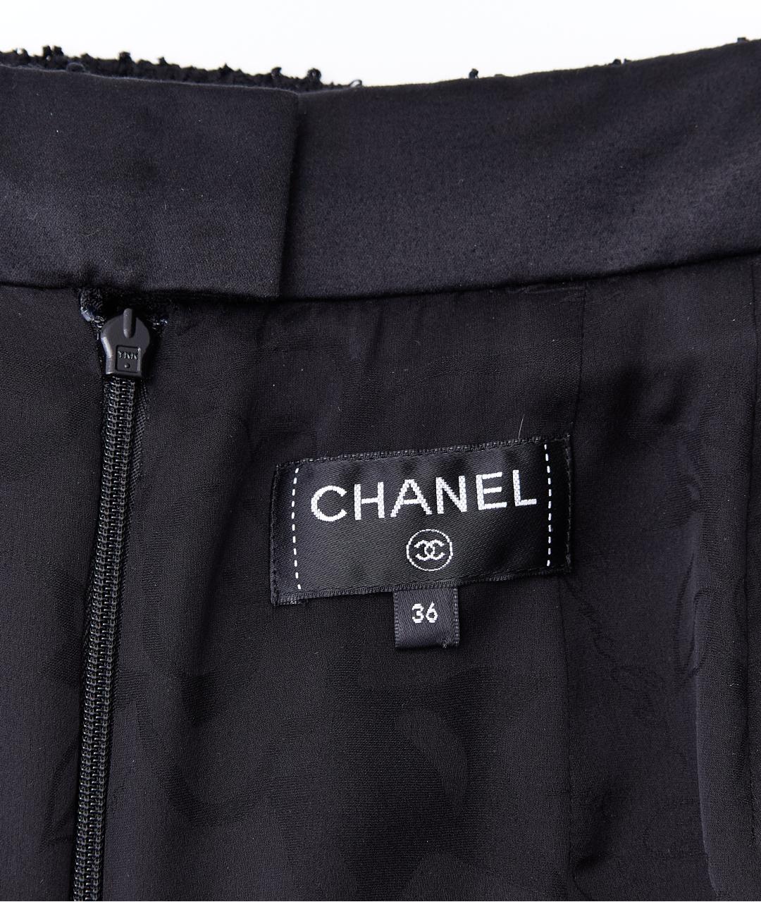 CHANEL PRE-OWNED Черная полиамидовая юбка миди, фото 4