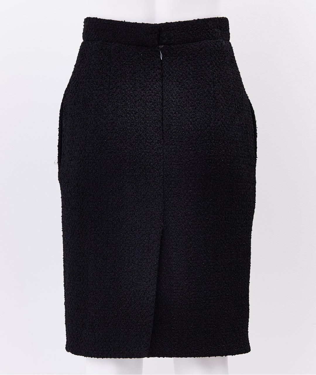 CHANEL PRE-OWNED Черная полиамидовая юбка миди, фото 2