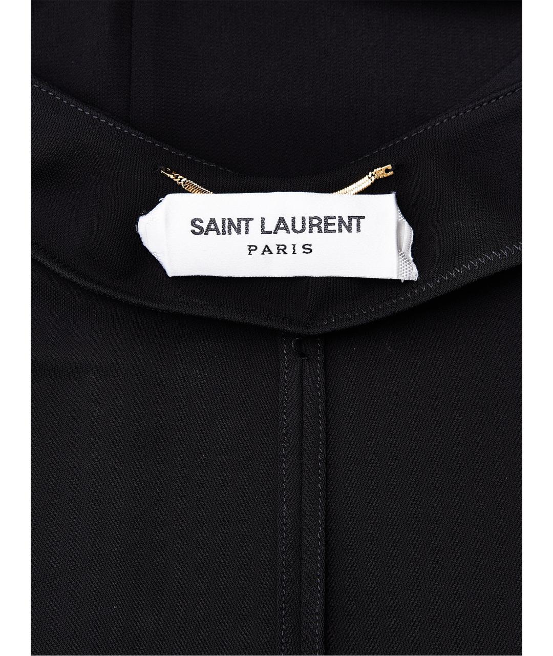 SAINT LAURENT Черное вискозное вечернее платье, фото 3