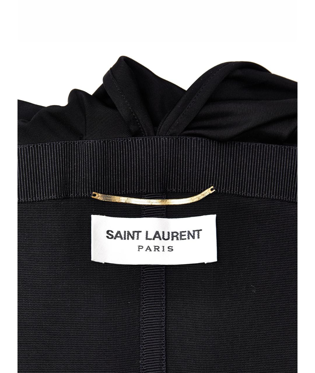 SAINT LAURENT Черное вискозное вечернее платье, фото 4