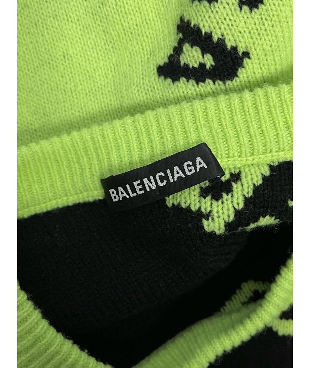 BALENCIAGA Салатовый шерстяной джемпер / свитер, фото 2
