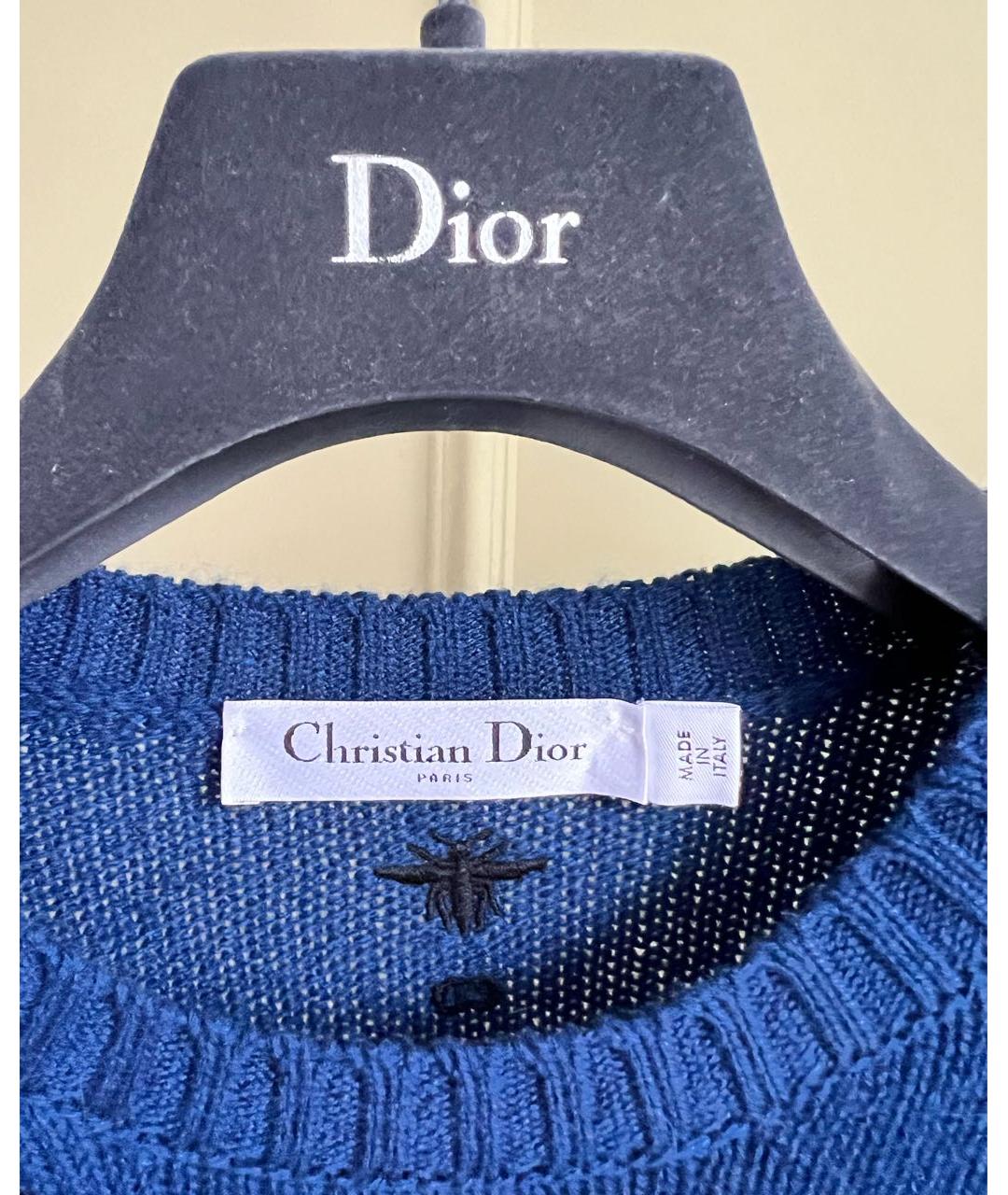 CHRISTIAN DIOR Темно-синий кашемировый джемпер / свитер, фото 6