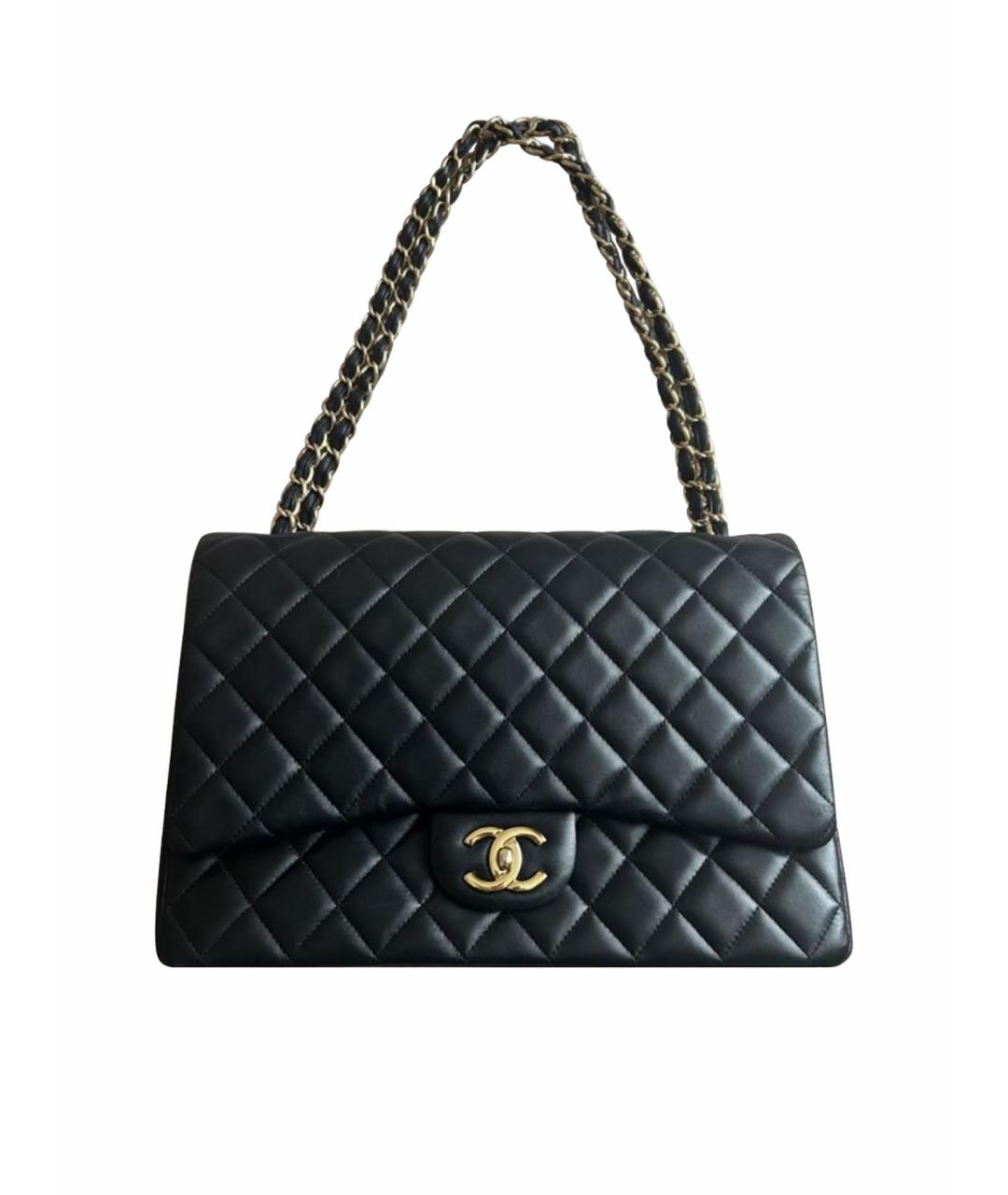 CHANEL PRE-OWNED Черная кожаная сумка через плечо, фото 1