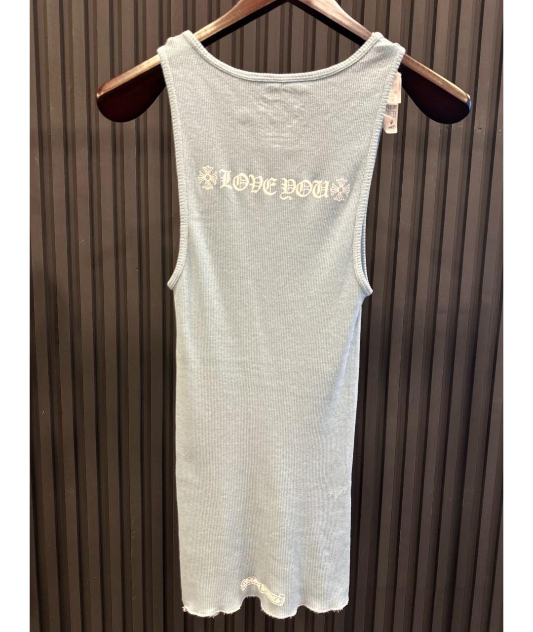 CHROME HEARTS Голубая хлопковая майка, фото 2