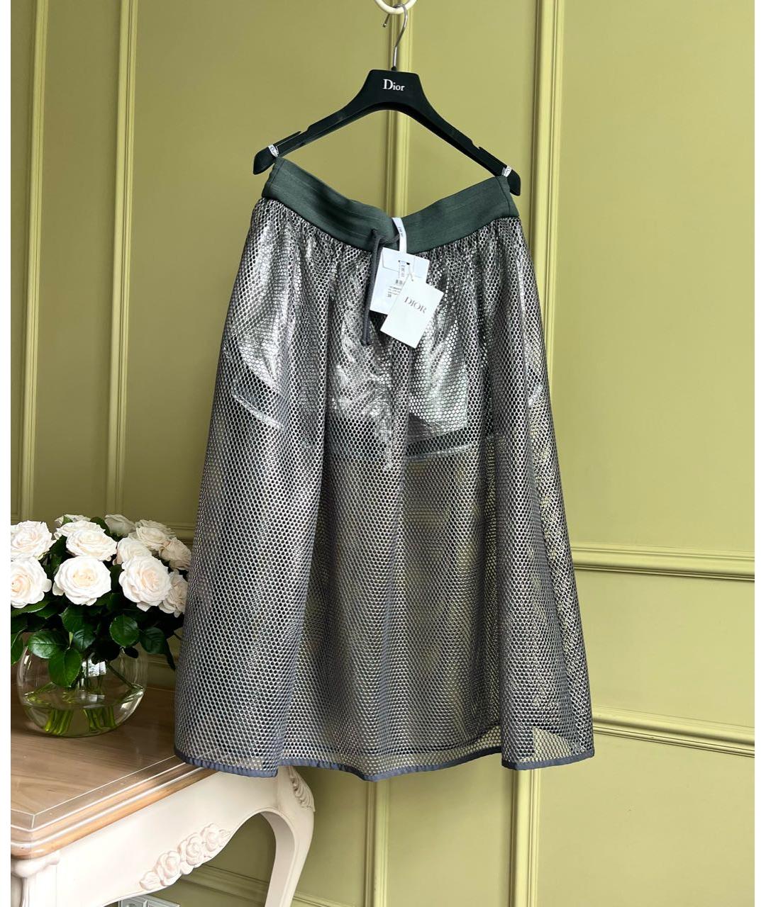 CHRISTIAN DIOR PRE-OWNED Серебряная юбка миди, фото 9