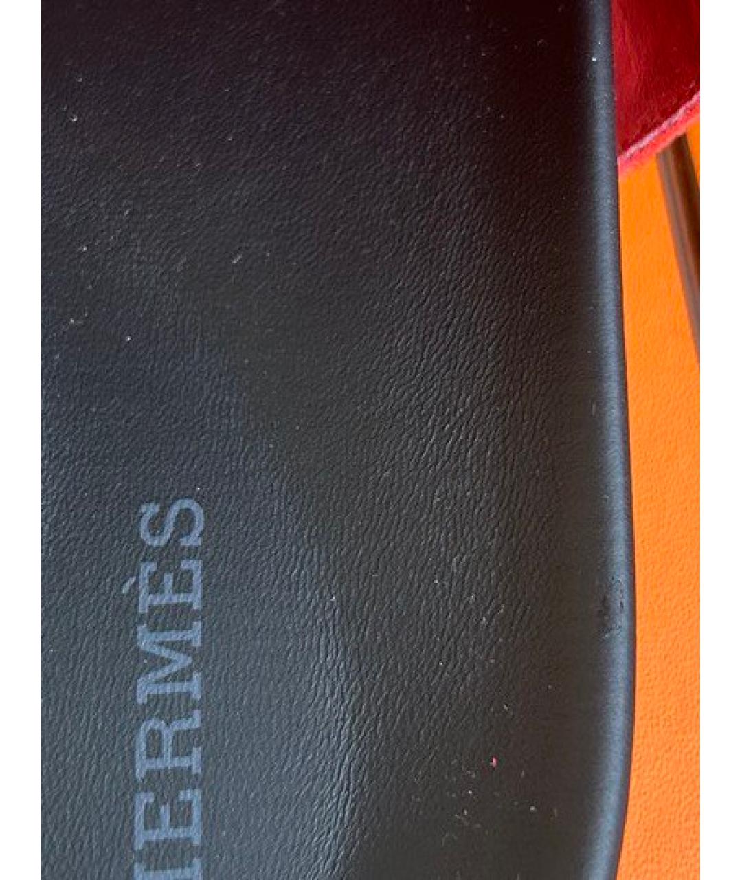 HERMES PRE-OWNED Красные замшевые сандалии, фото 5