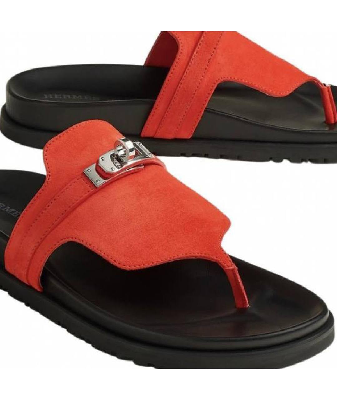 HERMES PRE-OWNED Красные замшевые сандалии, фото 2
