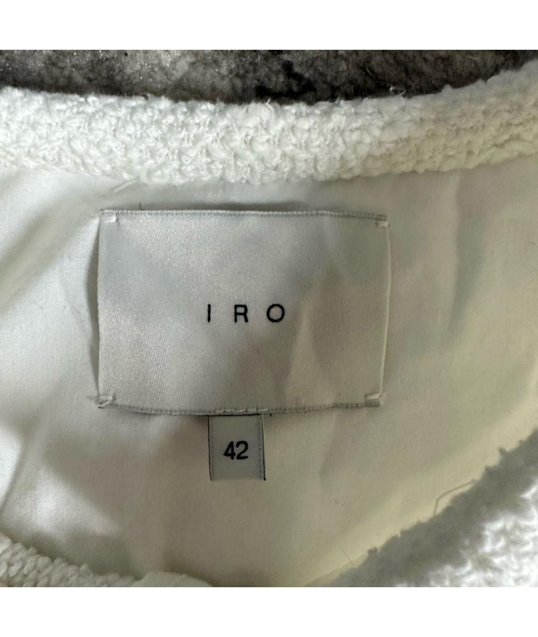 IRO Белый хлопко-эластановый жакет/пиджак, фото 6
