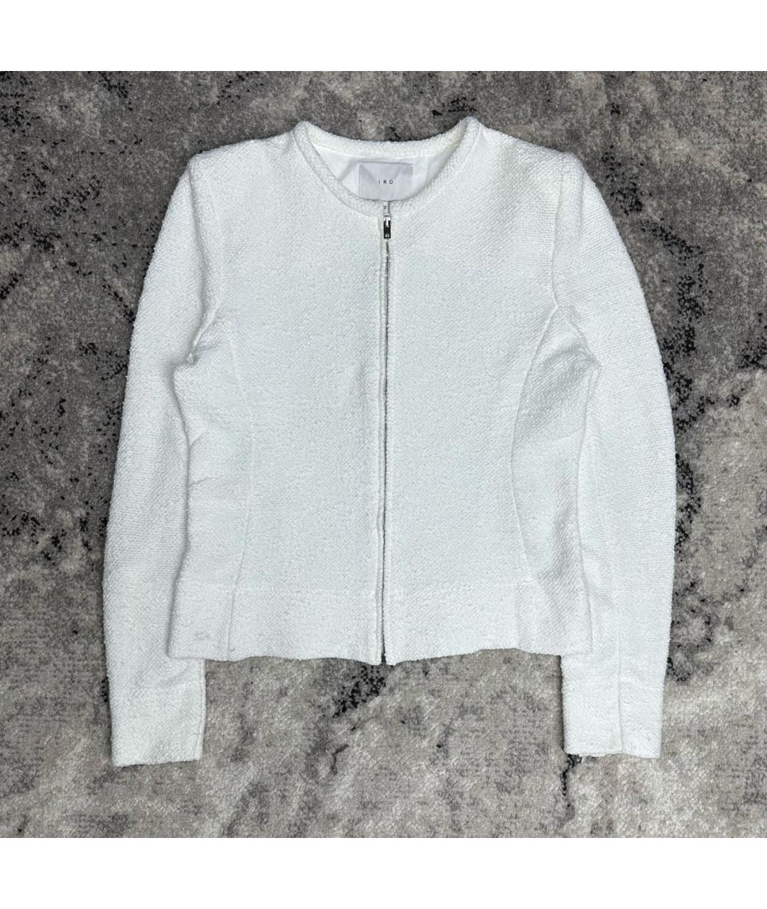 IRO Белый хлопко-эластановый жакет/пиджак, фото 8