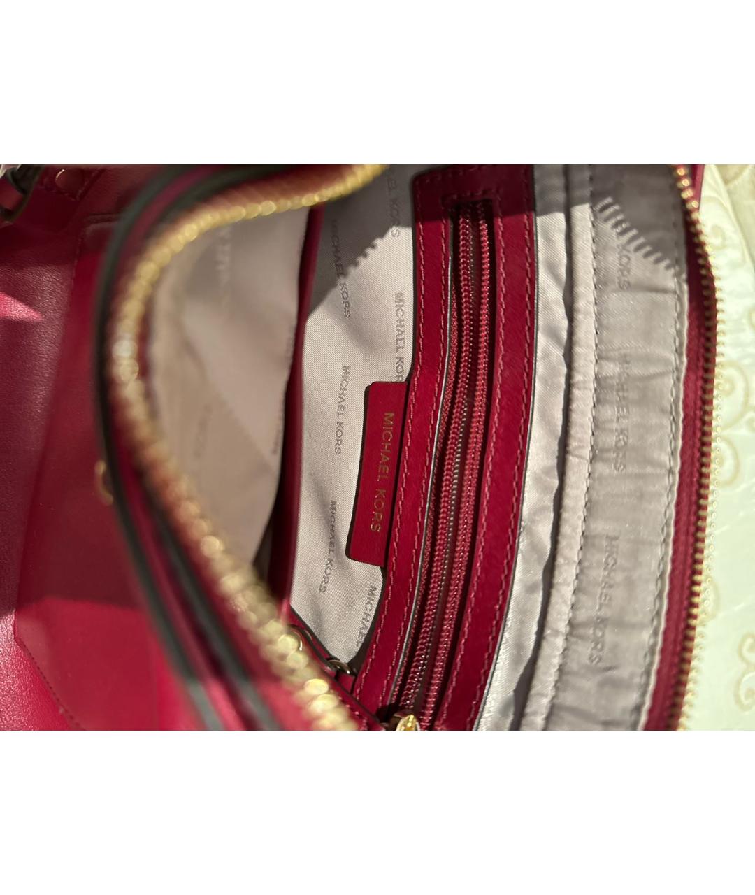 MICHAEL KORS Бордовая кожаная сумка через плечо, фото 6