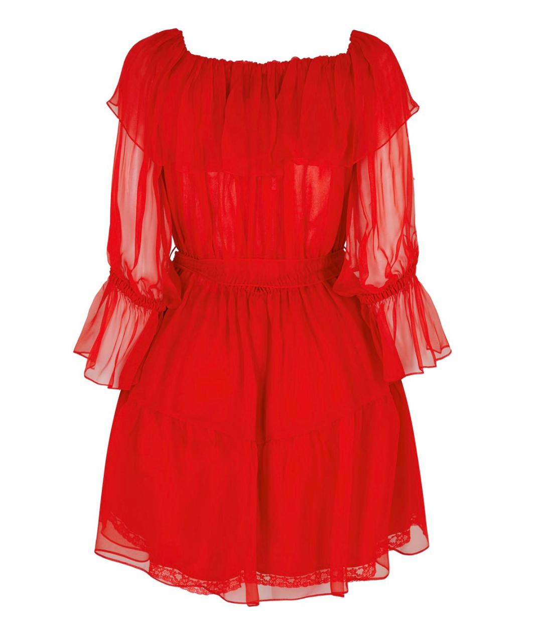 GUCCI Красное шелковое повседневное платье, фото 2