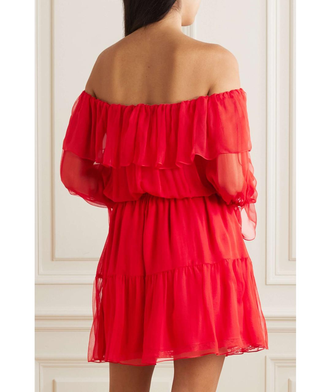 GUCCI Красное шелковое повседневное платье, фото 9