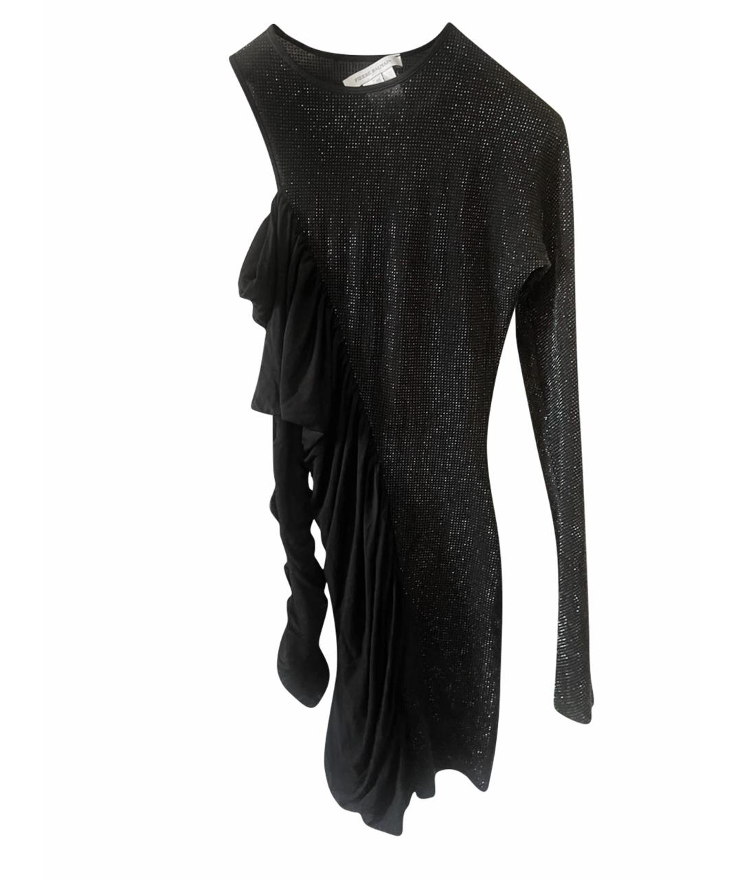 BALMAIN Черное ацетатное коктейльное платье, фото 1