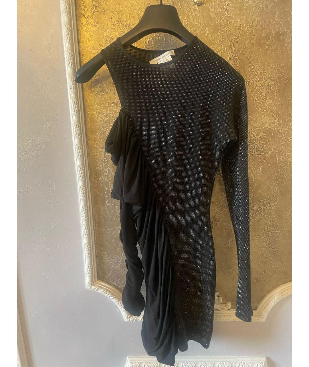 BALMAIN Черное ацетатное коктейльное платье, фото 5