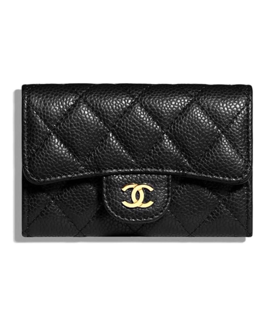 CHANEL PRE-OWNED Черный кожаный кошелек, фото 1