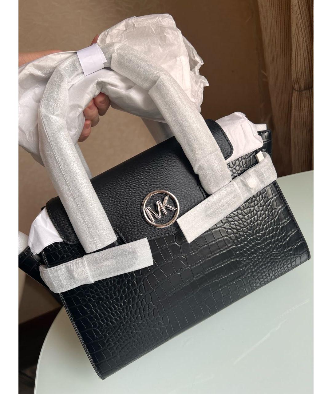MICHAEL KORS Черная сумка с короткими ручками из искусственной кожи, фото 4