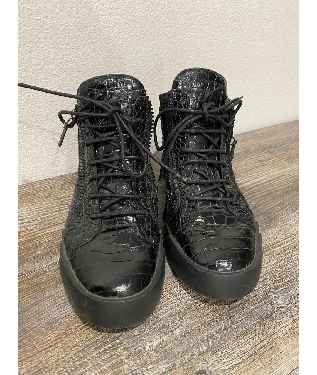 GIUSEPPE ZANOTTI DESIGN Черные низкие ботинки из лакированной кожи, фото 3