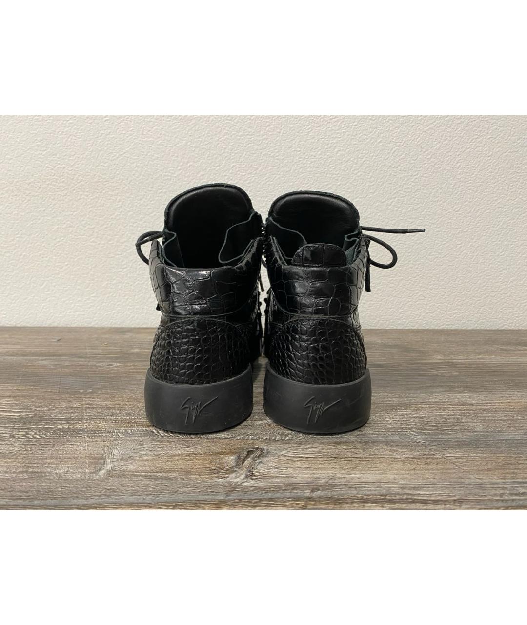 GIUSEPPE ZANOTTI DESIGN Черные низкие ботинки из лакированной кожи, фото 4