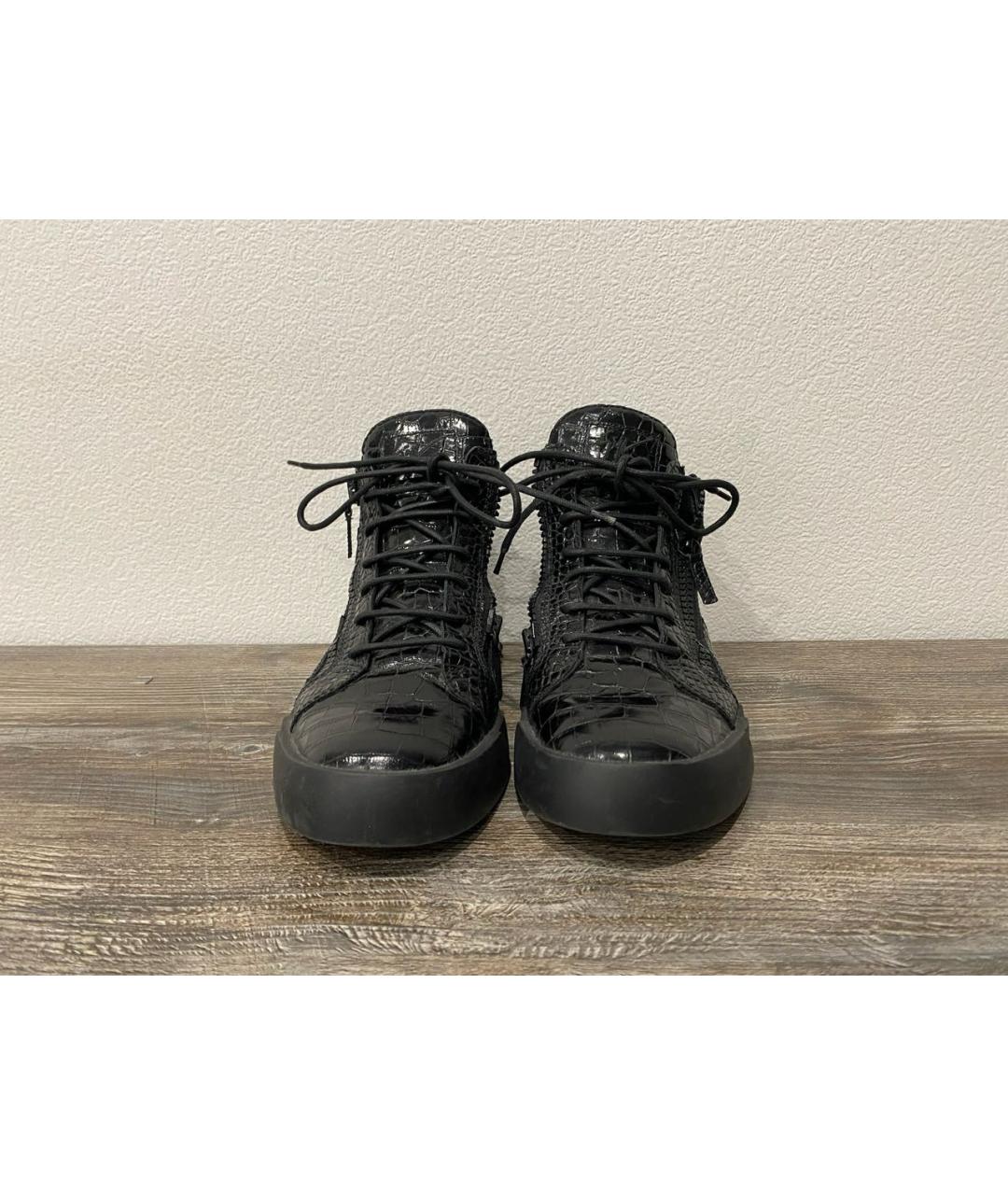 GIUSEPPE ZANOTTI DESIGN Черные низкие ботинки из лакированной кожи, фото 2