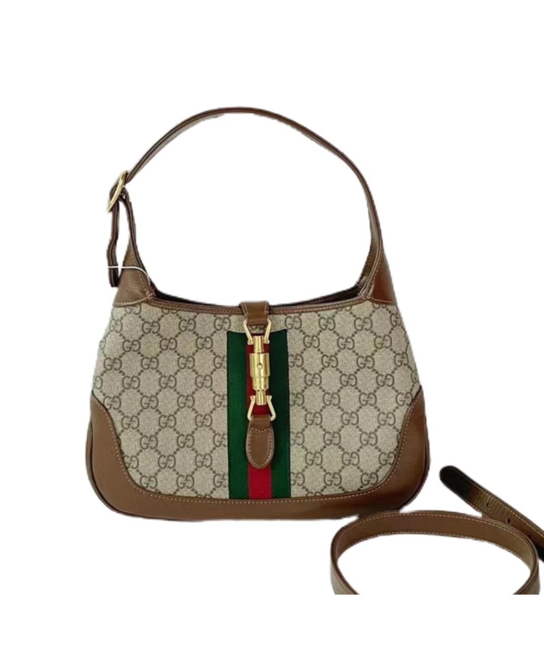 GUCCI Коричневая кожаная сумка через плечо, фото 1