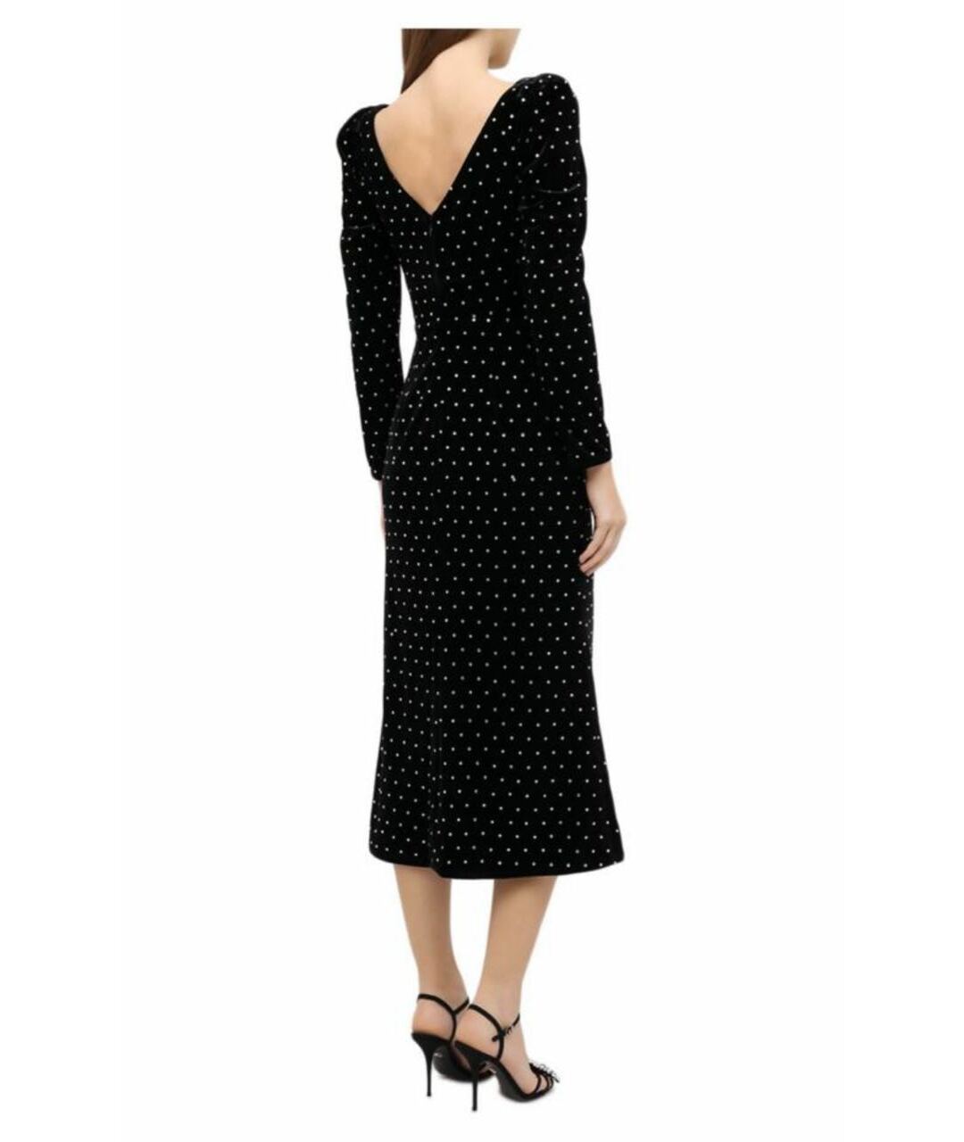 SELF-PORTRAIT Черное бархатное вечернее платье, фото 2